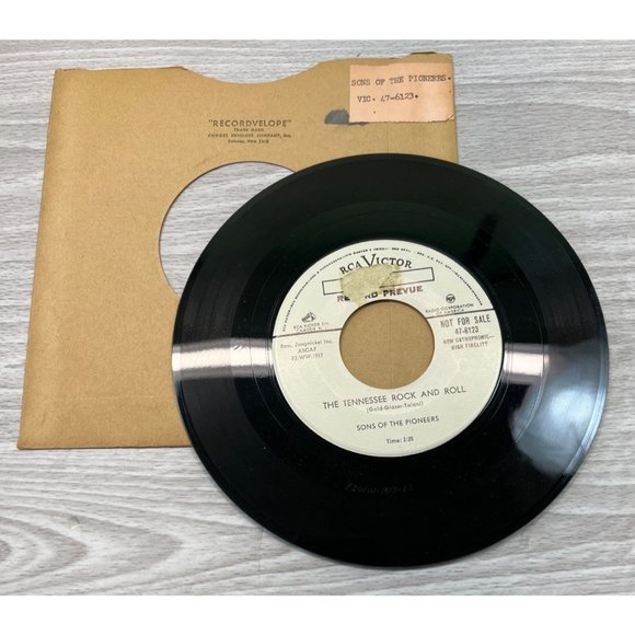 Sons of the Pioneers The Tennessee Rock and Roll / Three of Us 45 Country Promo - Picture 3 of 4